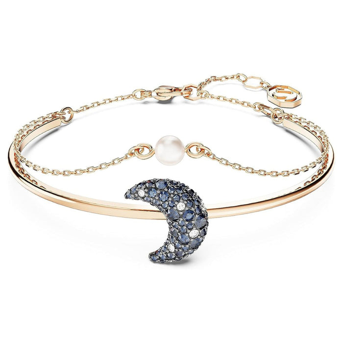 Swarovski Women's Moon Multicolored Rose Gold-Tone Finished Sublima Bangle Bracelet - 5671586