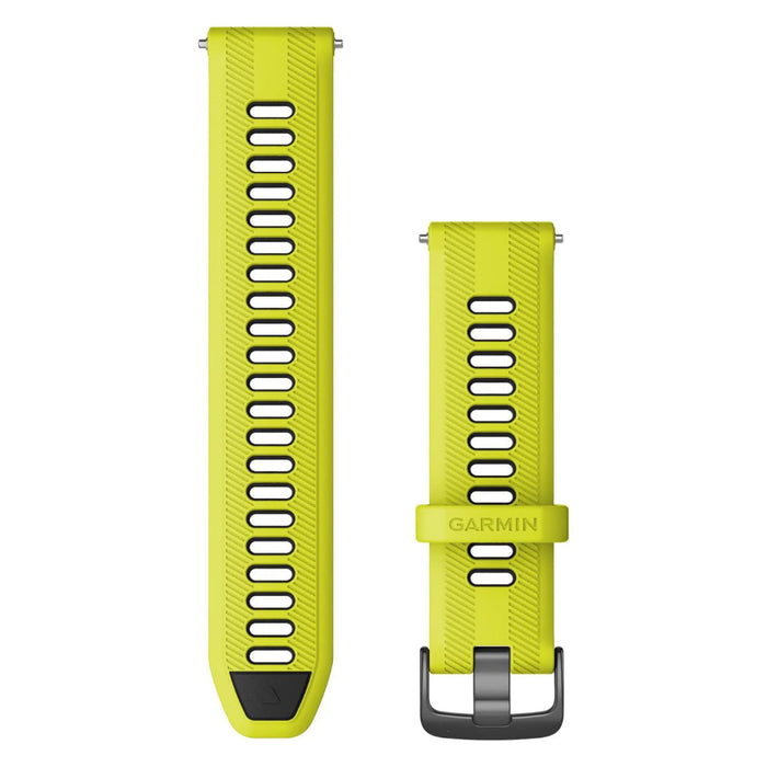 Garmin Forerunner® Unisex Amp Yellow/Black With Slate Hardware Silicone 22 MM QuickFit Watch Band - 010-11251-AE