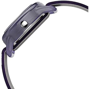 Timex Women's White Dial Purple Elastic Fabric Band Analog Quartz Watch - TW7C770