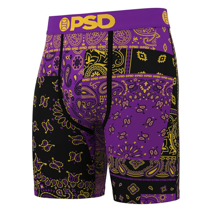PSD Men's Multicolor Purple Maze Boxer Briefs Small Underwear - 425180046-MUL-S