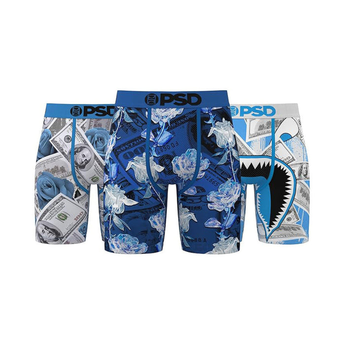 PSD Men's Multicolor The Blues 3-Pack Boxer Briefs Extra Large Underwear - 125180216-MUL-XL