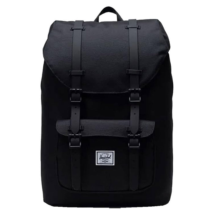 Herschel Unisex Black/Black Rubber One Size Little America Mid-Volume Backpack - 10020-02093-OS