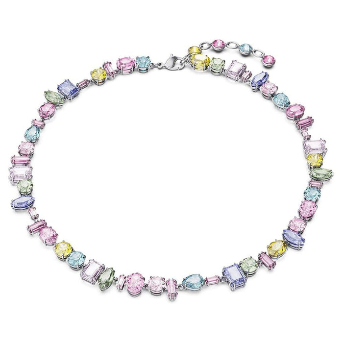 Swarovski Women's Multicolored Mixed Cuts Rhodium Finish Gema Necklace - 5656397