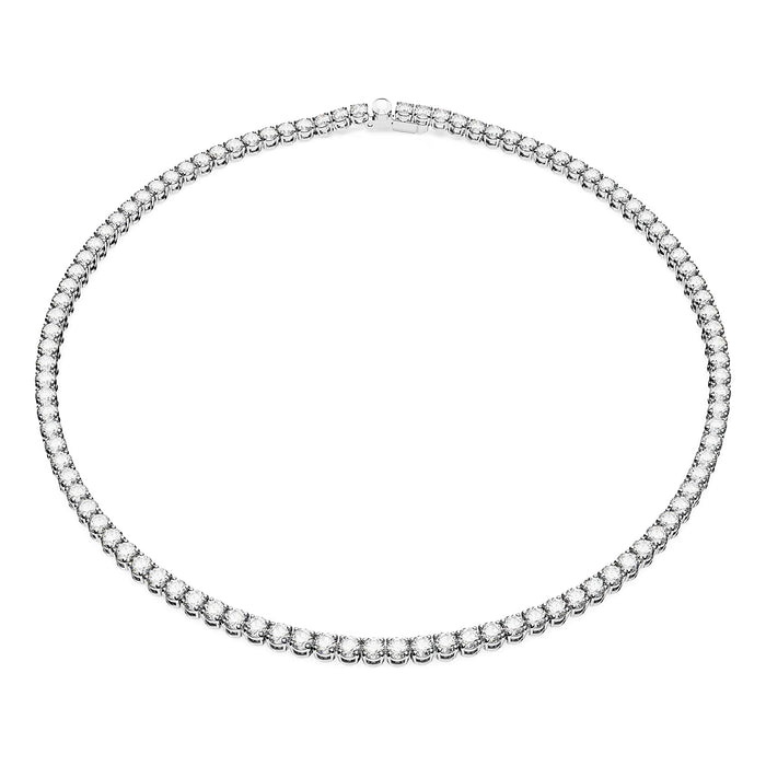 Swarovski Women's Clear Crystals on a Rhodium Finished Setting Matrix Tennis Necklace - 5681796