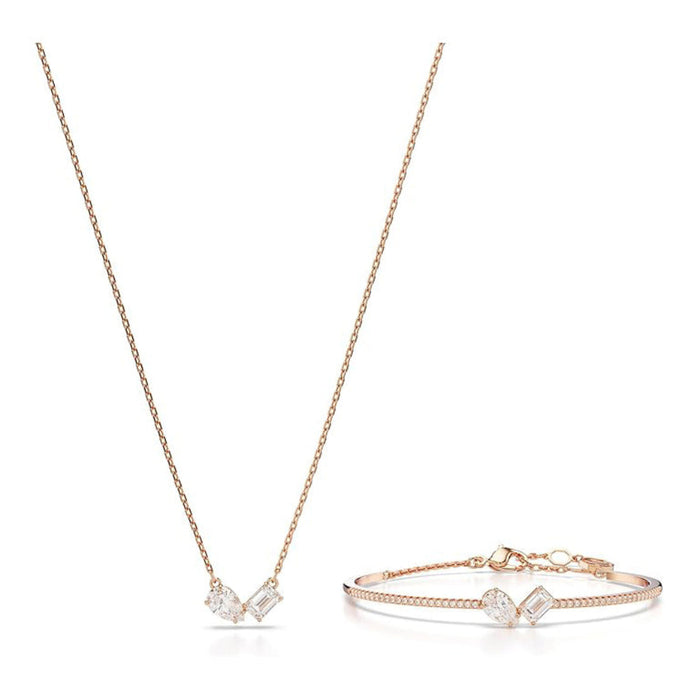 Swarovski Women's Clear Mixed-Cut Stones in a Rose Gold-Tone Finished Setting Mesmera Necklace and Bracelet Set - 5684779