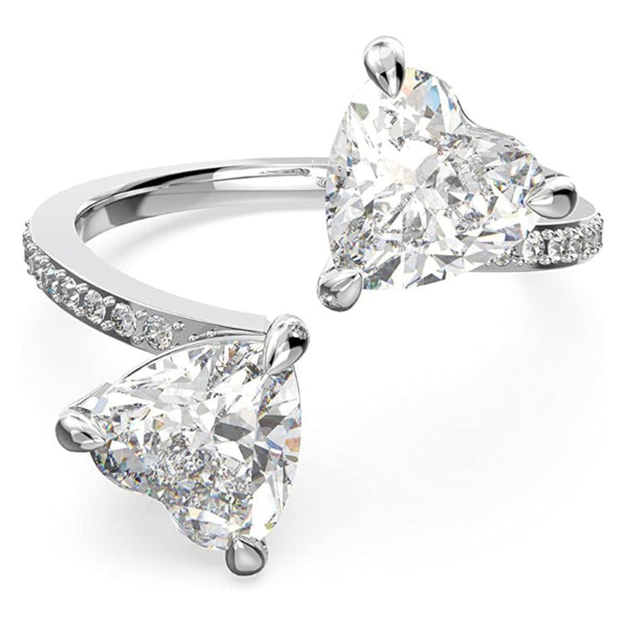 Swarovski Women's Crystals and White Pavé and a Rhodium Plated Band Size 6 Attract Soul Ring - 5535191