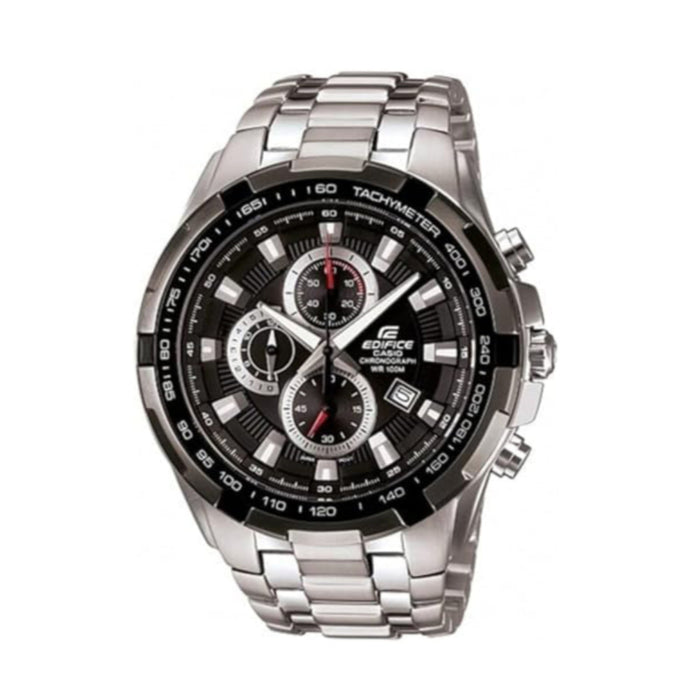 Casio Men's Black Dial Silver Stainless Steel Band Analog Quartz Watch - EF-539D-1AVUDF