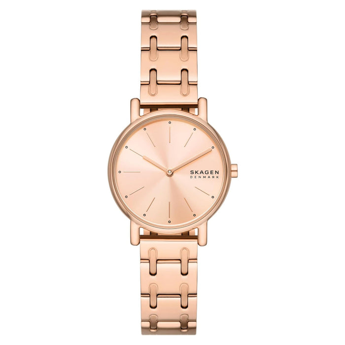 Skagen Signatur Lille Women's Rose Gold Dial Rose Gold Stainless Steel Band Analog Quartz Two-Hand Silver Watch - SKW3125