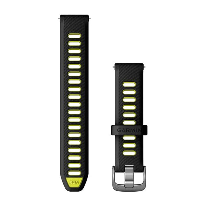 Garmin Unisex Black/Amp Yellow with Slate Hardware Silicone 18 MM Quick Release Watch Band - 010-11251-A3