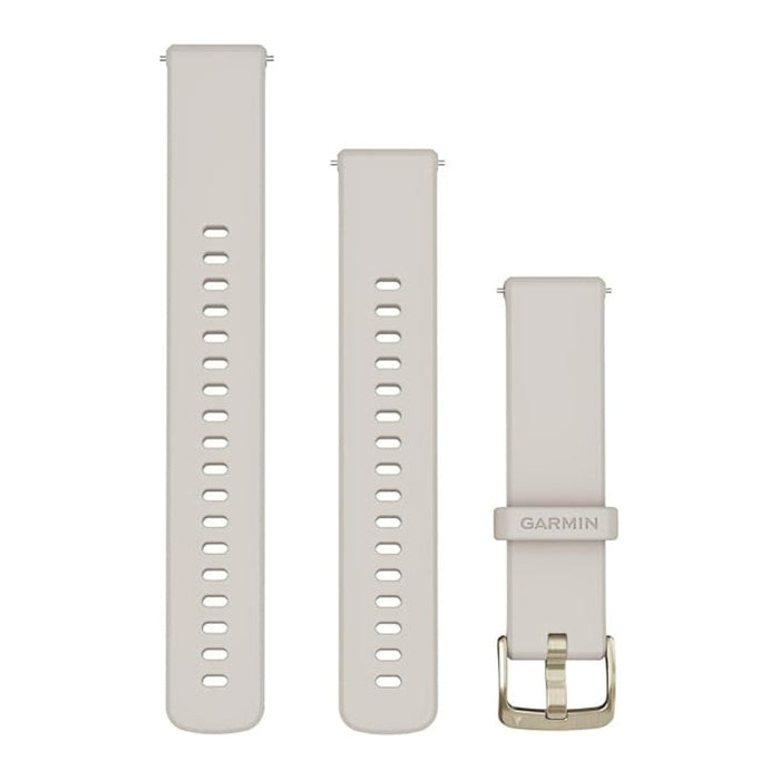 Garmin Unisex Ivory With Soft Gold Hardware Silicone 18MM Quick Release Watch Band - 010-13256-04