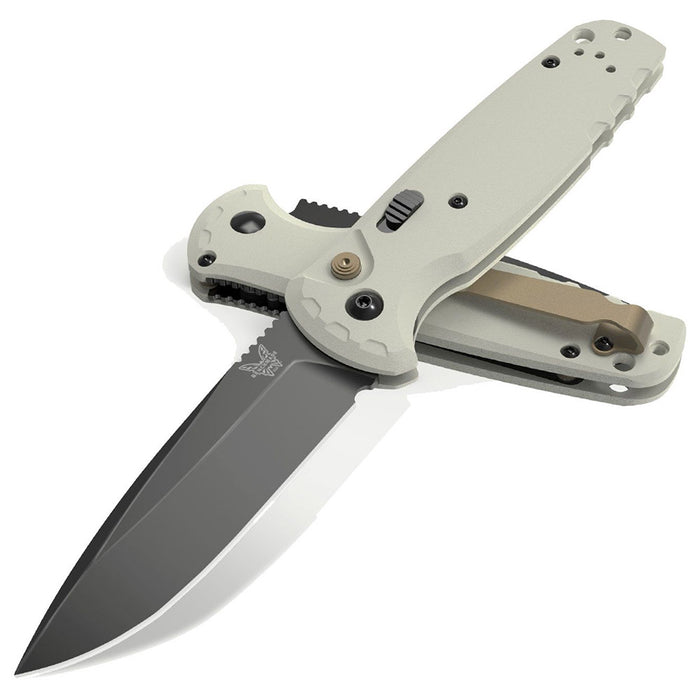 Benchmade Ivory G10 Handles CPM-MagnaCut Black DLC Battlewash Plain Blade CLA AUTO Folding Knife - BM-4300BK-03