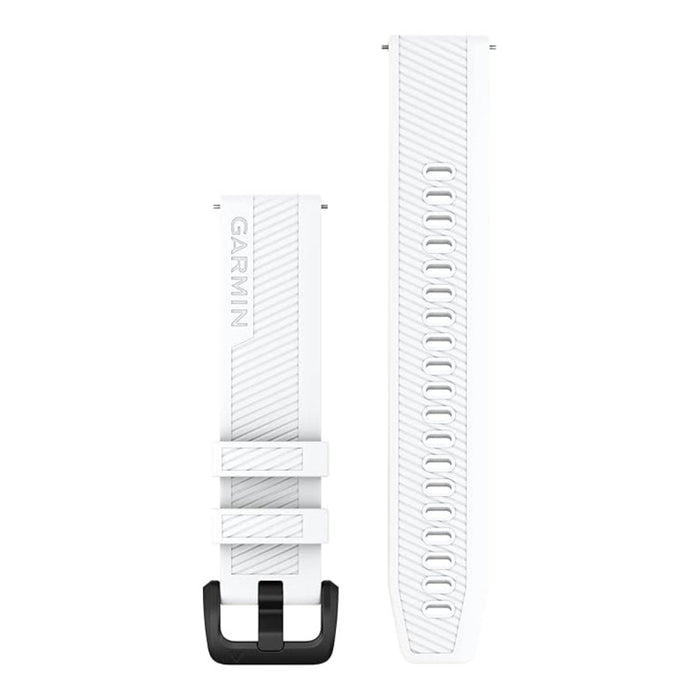 Garmin Unisex White With Black Hardware Silicone 20MM Quick Release Watch Band - 010-13076-02