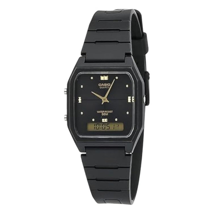 Casio Men's Black Dial Black Resin Band Analog-Digital Quartz Watch - AW-48HE-1AVDF