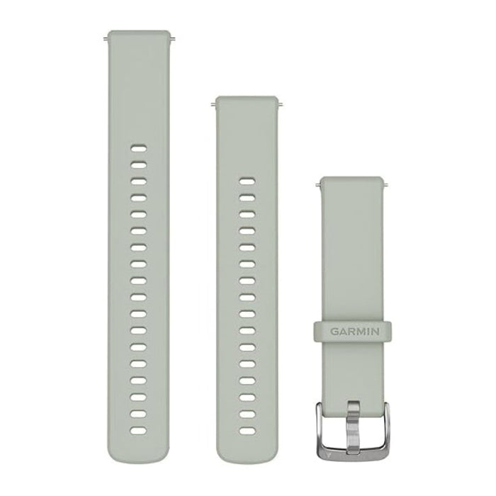 Garmin Unisex Sage Gray With Silver Hardware Silicone 18MM Quick Release Watch Band - 010-13256-01