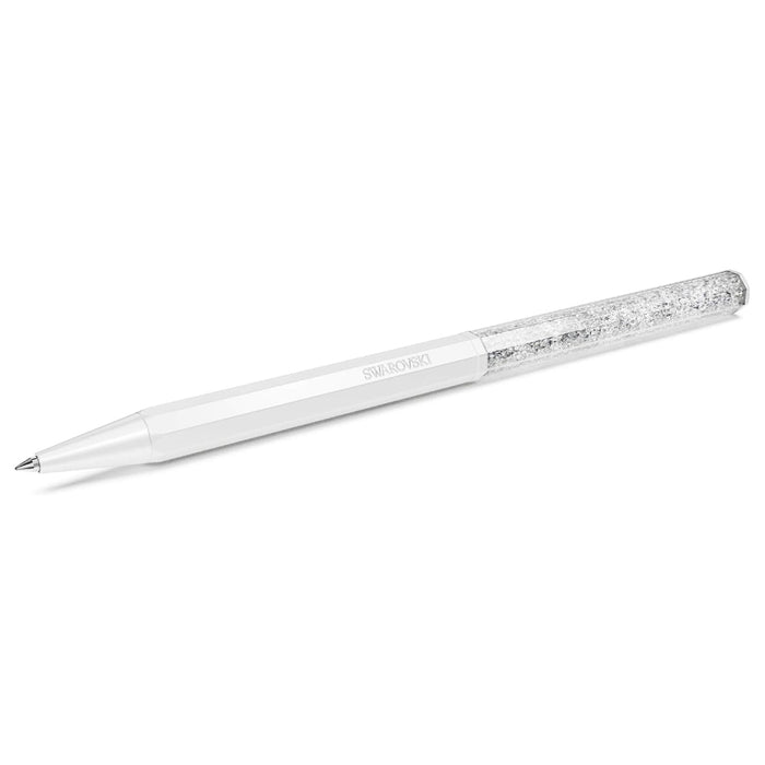 Swarovski Unisex White Lacquered Barrel With Eight Crystal Facets And More Than 400 Clear Crystals Crystalline Ballpoint Pen - 5670198