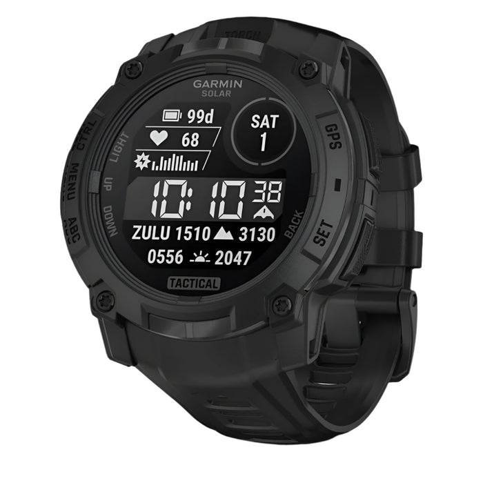 Garmin Instinct® 3 Tactical Edition 45MM Unisex Black Solar Charged Display Rugged Outdoor GPS Smartwatch - 010-02934-50