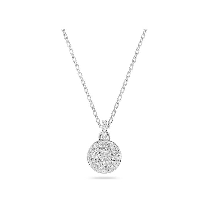 Swarovski Women's Meteor Pendant with Snow Pavé of Clear Round Crystals in a Rhodium-Finished Setting Sublima Pendant Necklace - 5683446