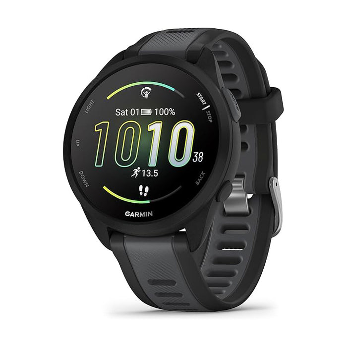 Garmin Unisex Black Forerunner 165 Colorful AMOLED Display Training Metrics and Recovery Insights Running Smartwatch - 010-02863-20