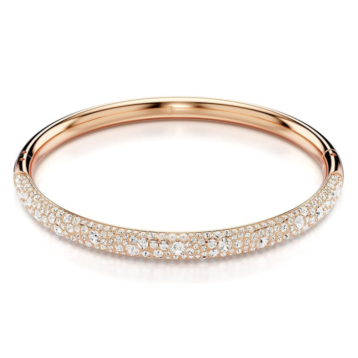 Swarovski Women's Snow Pavé Of Clear Round Crystals In A Rose Gold-Tone Finished Setting Size L Sublima Bangle Bracelet - 5688612