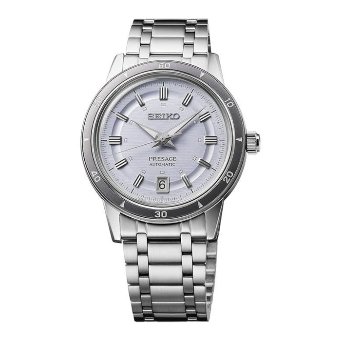Seiko Presage Men's Silver-Blue Dial Silver Stainless Steel Band Analog Automatic Watch - SRPL73