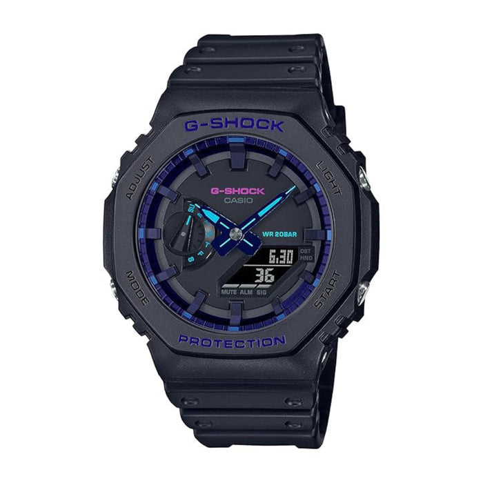 Casio Men's Black Dial Black Resin Band Analog-Digital G-Shock Quartz Watch - GA-2100VB-1ADR