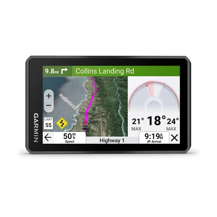 Garmin Unisex Black Lean Angles Custom Route Planning Adventurous Navigation Group Rides Garmin Performance Package Plan Option for Drag Racing Timer and Lap time Review 7-inch Rugged Motorcycle GPS - 010-03862-00