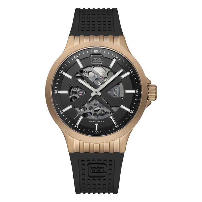 Glock Unisex Black Dial Silicone Rubber Band Automatic Watch - GW-14-2-24