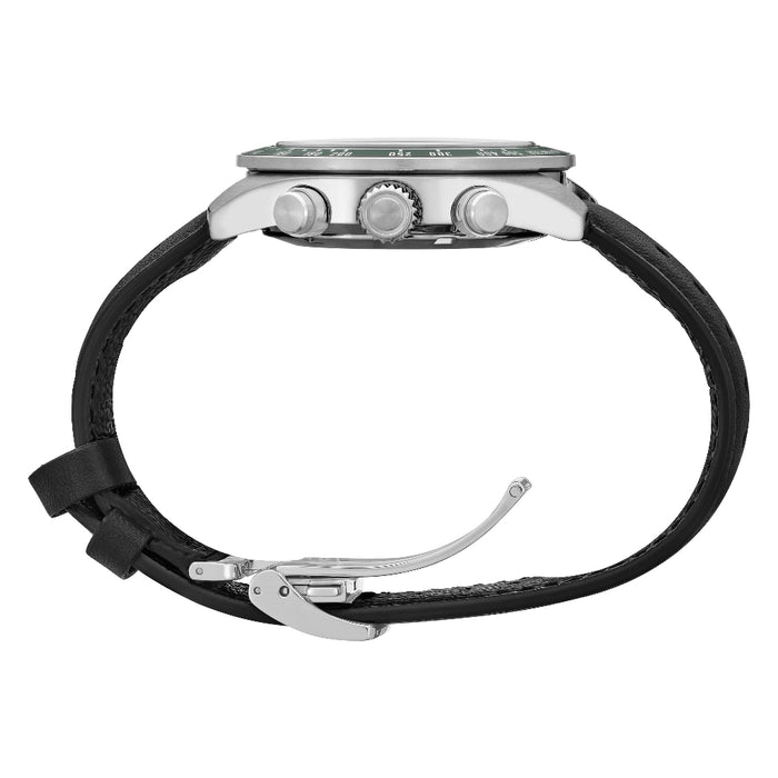 Seiko Prospex Speedtimer Men's Cream Dial Black Leather Band Analog Solar Watch - SSC943