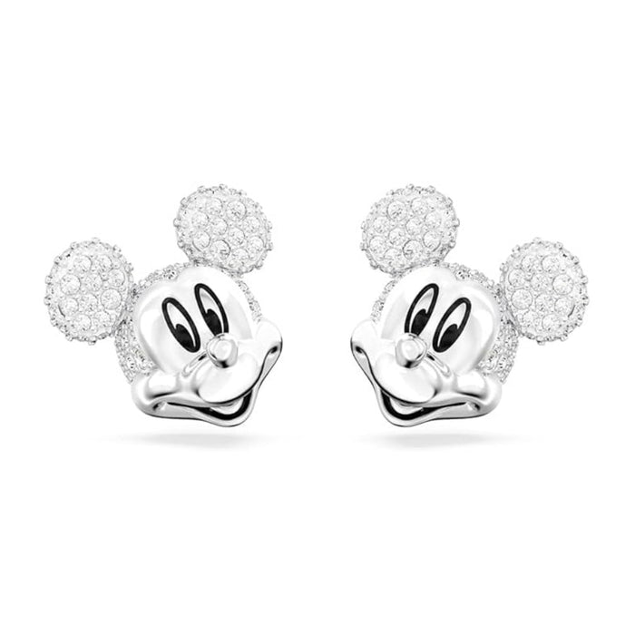 Swarovski Women's White Crystals Rhodium Finished Disney Mickey Mouse stud earrings - 5668781