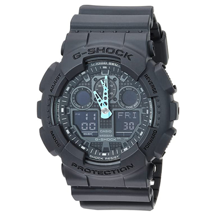 Casio Men's Gray Dial Black Resin Band G-Shock Analog and Digital Quartz Watch - GA-100C-8ACR