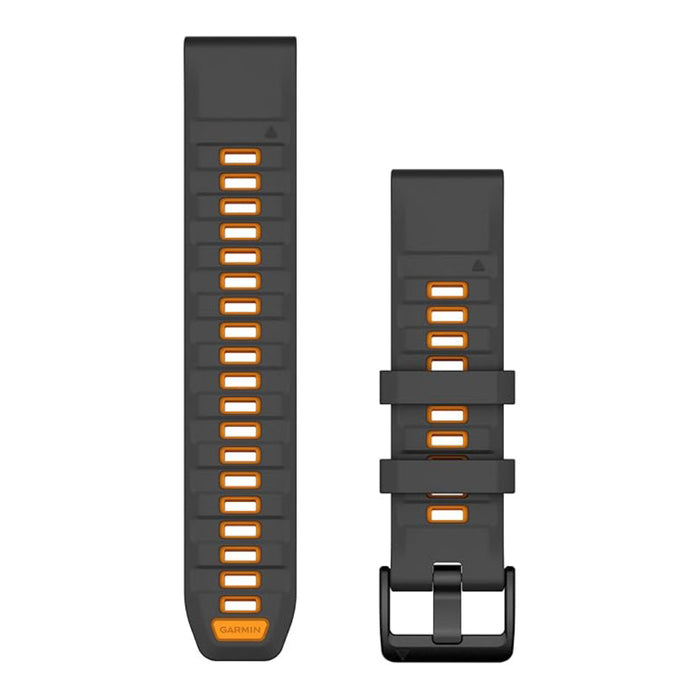 Garmin Unisex Graphite/Spark Orange Silicone 22MM QuickFit Watch Band - 010-13392-05