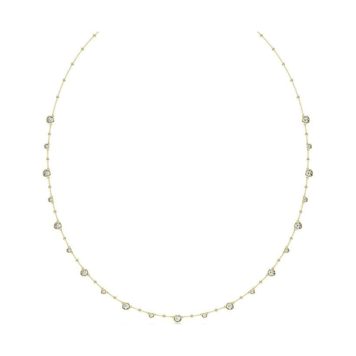 Swarovski Women's Clear Round-Cut Crystals and Shiny Metal Droplets in a Gold-Tone Finished Setting Imber Strandage Necklace - 5680091