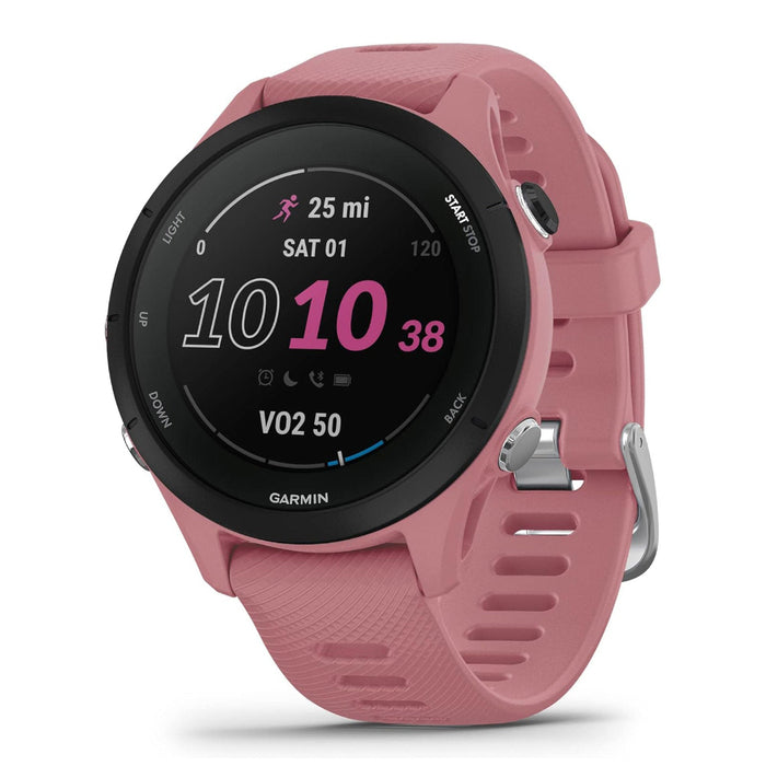 Garmin Forerunner® 255S Women's Light Pink Silicone Band Advanced Insights Long-Lasting Battery Smaller GPS Running Smartwatch - 010-02641-03