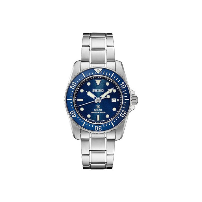 Seiko Prospex Men's Blue Dial Silver-Tone Stainless steel Band Analog Automatic Watch - SNE585