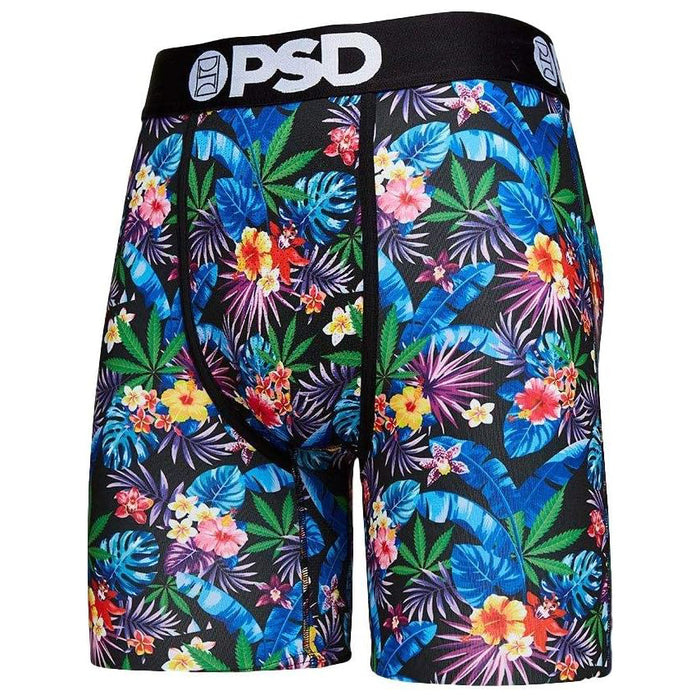 PSD Men's Blue Weed Floral Medium Boxer Briefs Underwear - 22011048-BLU