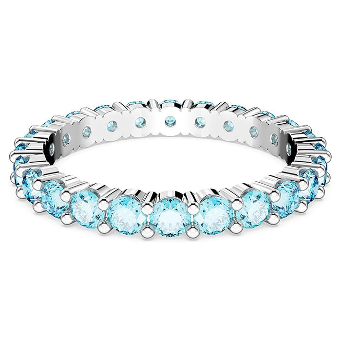 Swarovski Part of the Matrix Vittore Collection Women's Aquamarine-Blue Crystals on a Rhodium Finished Band Size 7 Matrix Vittore Ring - 5658669
