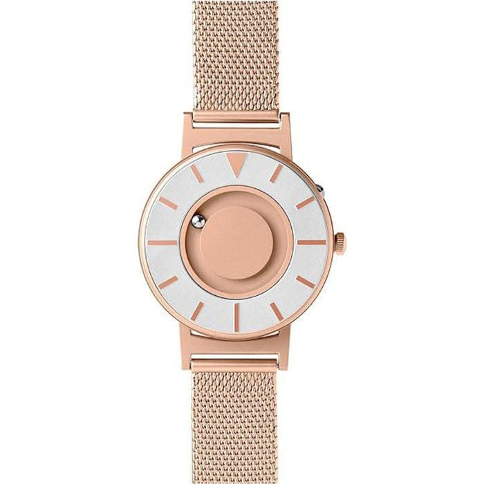 Eone Unisex Silver Dial Rose Gold Stainless Steel Band Analog Bradley Mesh 36mm Swiss Quartz Watch - BR-RO-GLD-36M