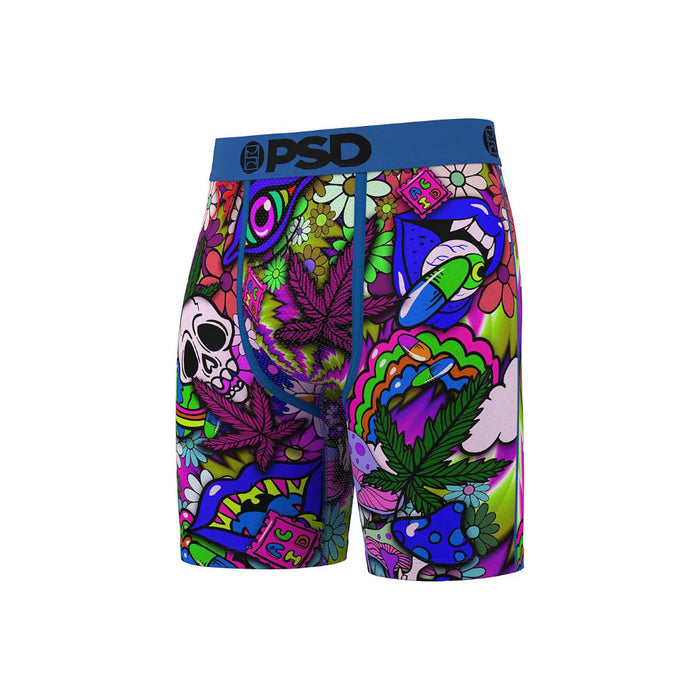 PSD Men's Multicolor Buzz Budz 7 Inch Inseam Moisture-Wicking 4-Way Stretch Boxer Briefs Large Underwear - 424180089-MUL-L