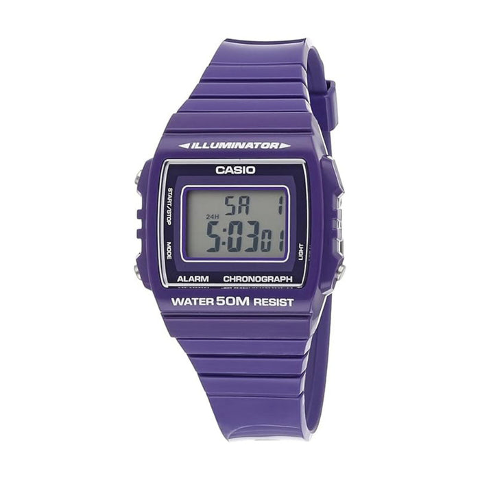 Casio Men's Gray Dial Purple Resin Band Digital Quartz Watch - W-215H-6AVDF