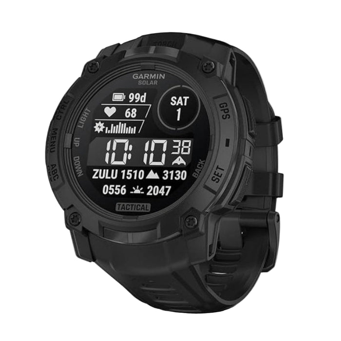 Garmin Instinct® 3 Tactical Edition 50mm Unisex Black Solar Charged Display Rugged Outdoor GPS Smartwatch - 010-02935-50