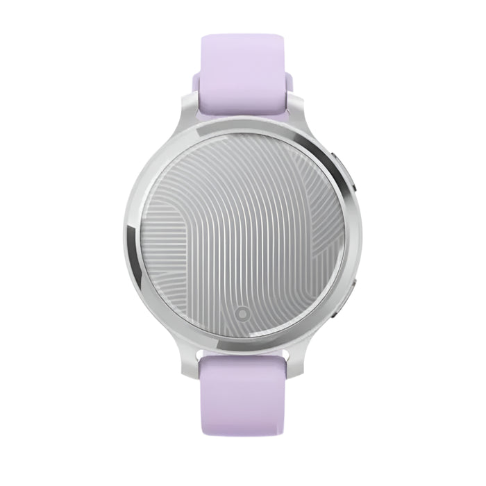 Garmin Lily 2 Active Women's Silver With Purple Jasmine Silicone Band Built-in GPS Hidden Display Patterned Lens Up To 9 Days Battery Life Small and Stylish Smartwatch - 010-02891-01