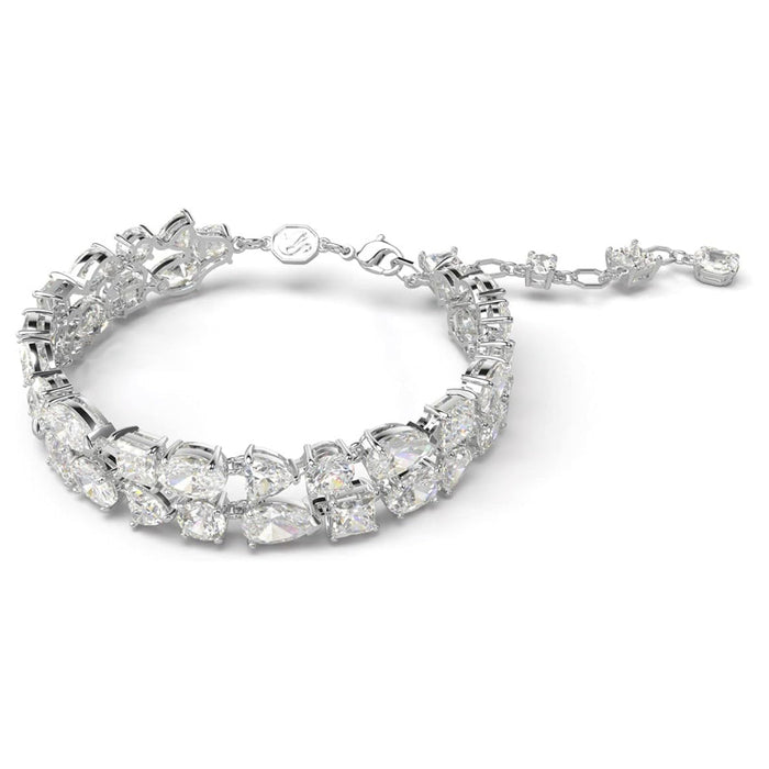 Swarovski Part of the Mesmera Collection Women's Clear Mixed-Cut Stones in a Double Row with a Rhodium Finished Setting Mesmera Bracelet - 5669927