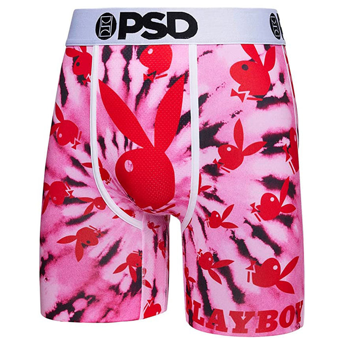 PSD Men's Pink Playboy Spiral Bunny Moisture-Wicking Fabric Breathable Boxer Briefs Underwear