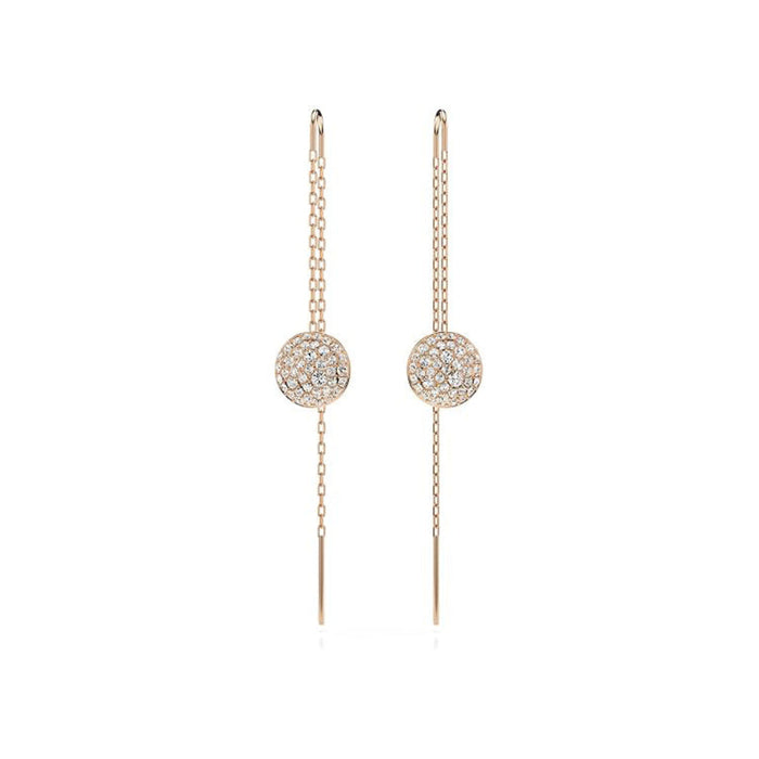 Swarovski Women's Meteor Motif with Snow Pavé of Clear Round-Cut Crystals in a Rose Gold-Tone Finished Setting Meteora Drop Earrings - 5689427