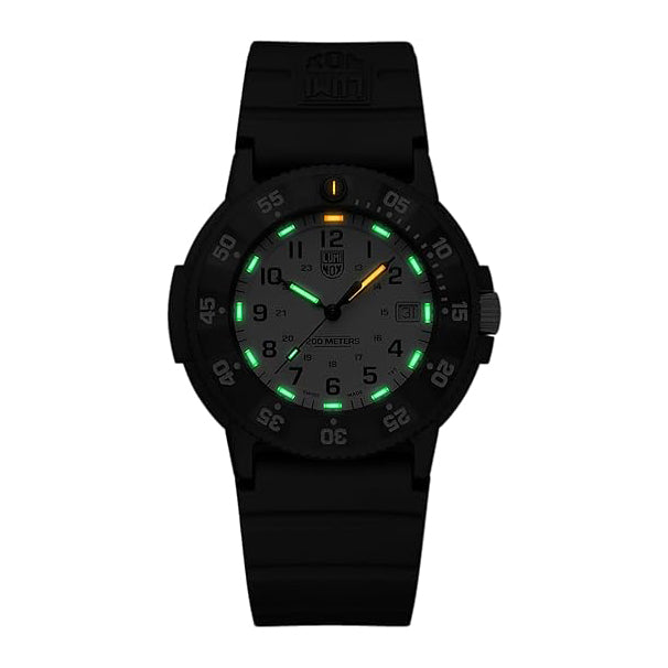 Luminox Men's White Dial Black Rubber Band Navy Seal Quartz Watch - XS.3007.EVO.S