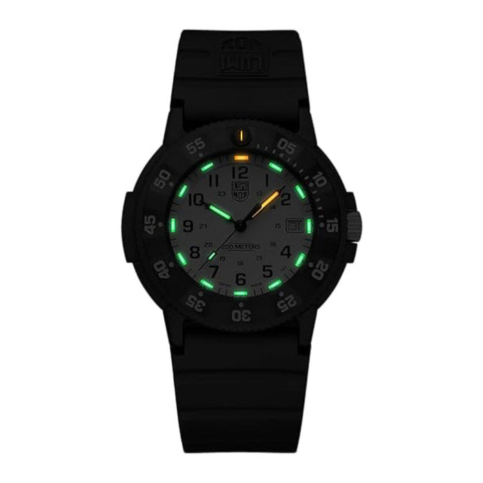 Luminox Men's White Dial Black Rubber Band Navy Seal Quartz Watch - XS.3007.EVO.S