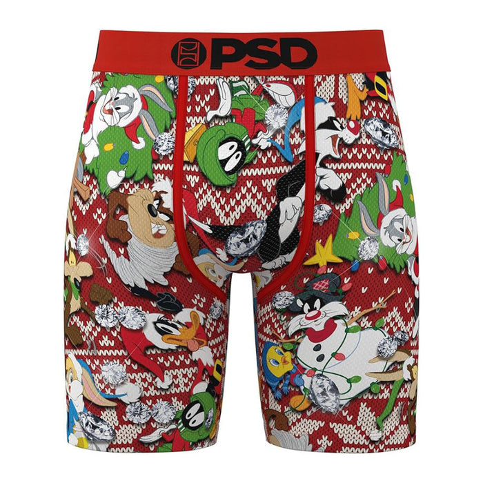 PSD Men's Multicolor Looney Holiday 7 Inch Inseam Moisture-Wicking 4-Way Stretch Boxer Briefs Medium Underwear - 424180016-MUL-M