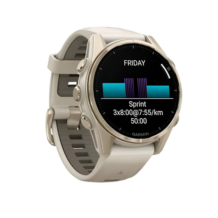 Garmin fēnix 8 Unisex Soft Gold with Dark Sandstone Band Amoled Sapphire Long-Lasting Battery Life Dive-Rated Built-in LED Flashlight 43 Millimeters Premium Multisport GPS Smartwatch - 010-02903-10