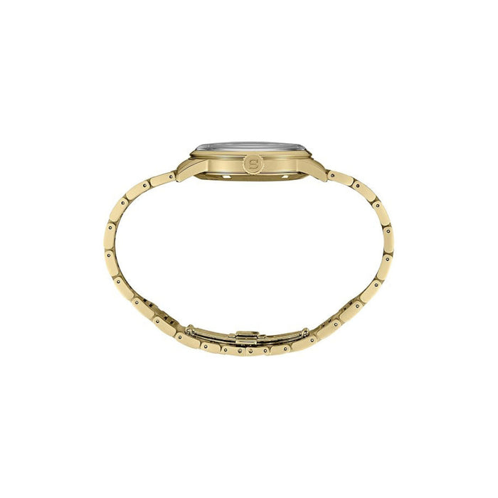 Seiko Presage Men's Gilt Dial Gold Stainless Steel Band Analog Manual Wind Up Watch - SRPK46