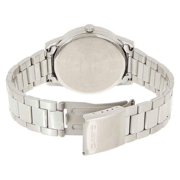 Casio Men's Black dial Silver Band Analog Quartz Watch - MTP-1303D-1AVDF